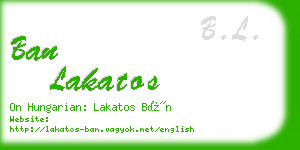 ban lakatos business card